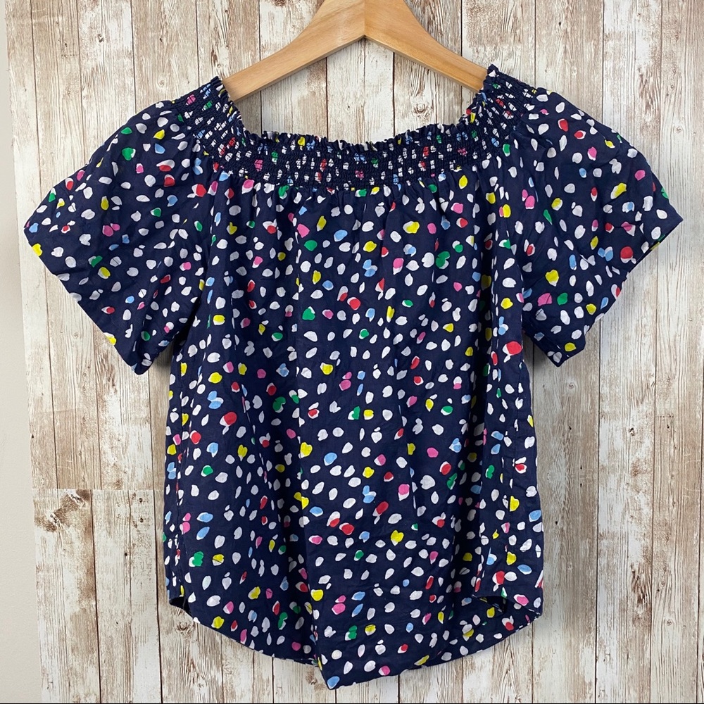 JCREW TOP off shoulder Women's blue short top